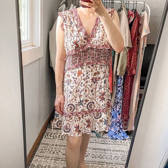 Nicole Miller Collection Silk Blend Mini Dress Multi Print - Picture 1 of 8